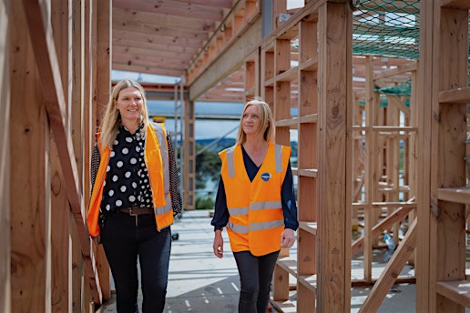 Rothbury Insurance team on a construction site.